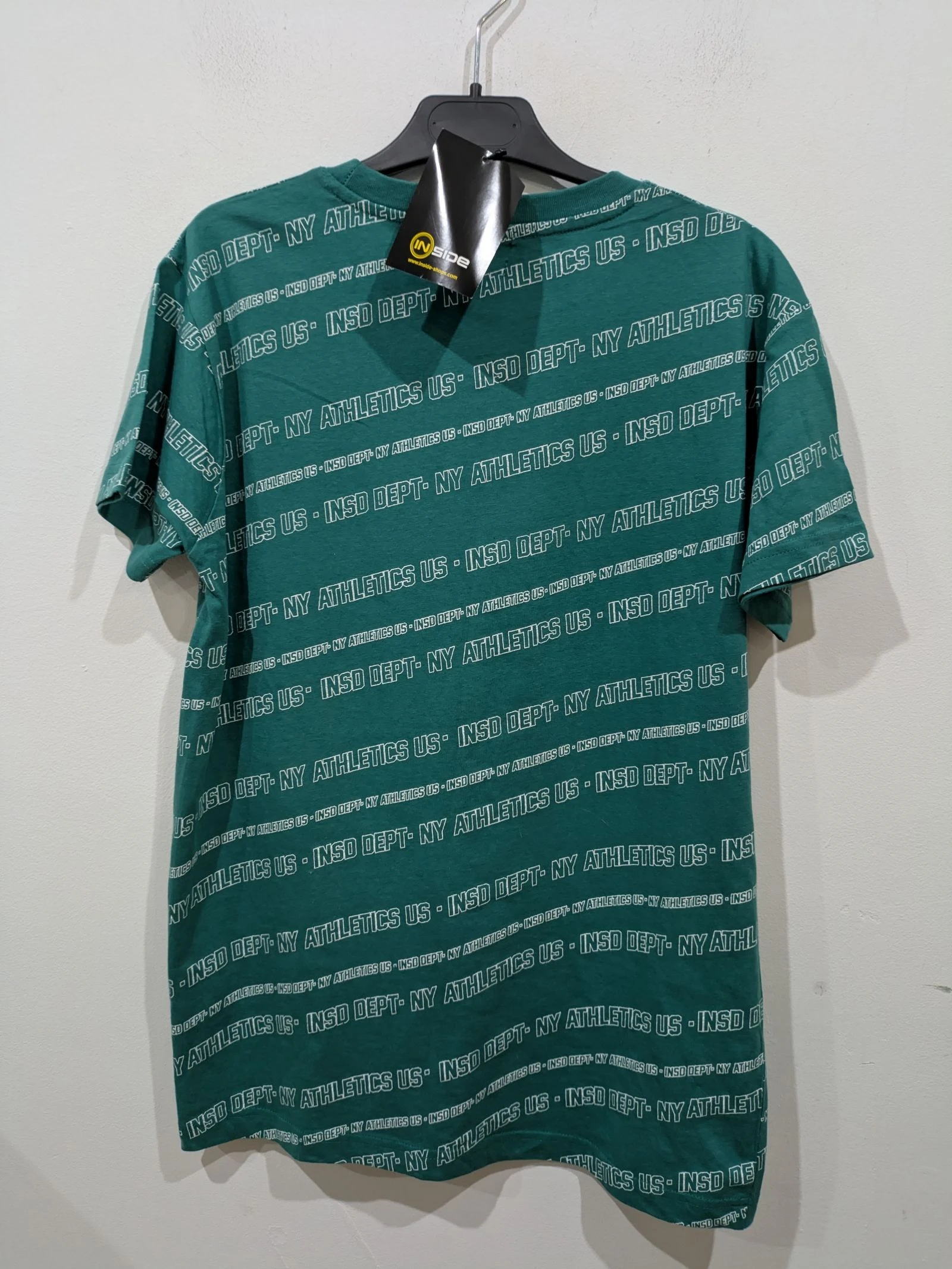 Camiseta casual de hombre en verde con estampado de texto gráfico talla XS  – photo 3